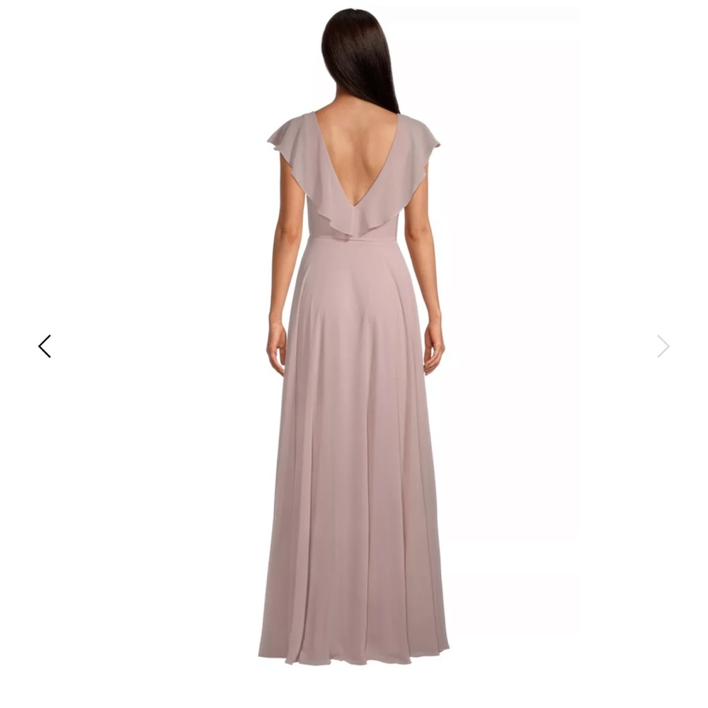 NWT Bill Levkoff Frost Rose Chiffon V-neck A-line Dress - Picture 2 of 4